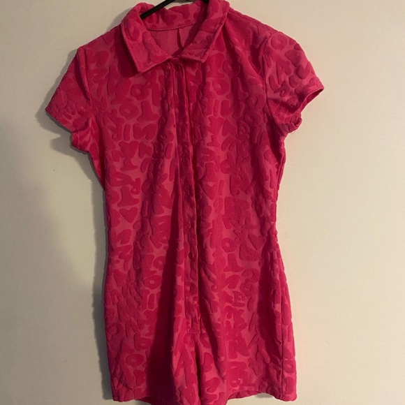 Pink Embossed Towelling Playsuit from nothing but style - Picture 5 of 5